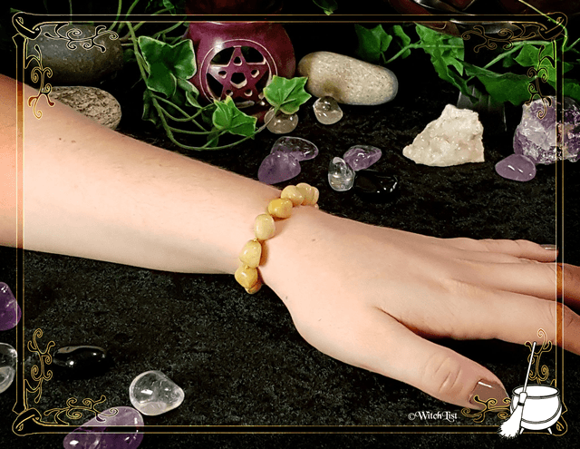 Bracelet en pierres roulées de Jaspe Jaune