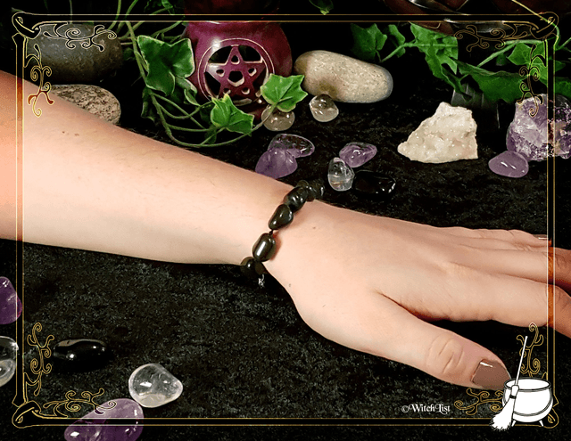 Bracelet en pierres roulées d'Onyx Noir