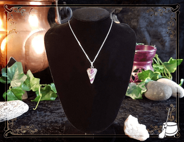 Pendentif-pendule en Améthyste chevron