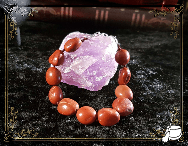 Bracelet en pierres roulées de Jaspe Rouge